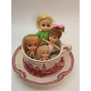 Liddle Kiddles Dolls Vintage 1965 Mattel Vinyl Miniature Lot of 4 Collectibles